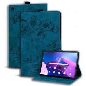Kal-Coque Lenovo M10 Plus 3rd Gen 10.6 Pouces 2022 Tb125/Tb128,Pu Cuir Cover Tablette Housse De Protection,Porte-Crayons Portefeuille Tablet Étui Lenovo Tab M10 Plus 3rd Gen 10.6"" 2022,Bleu Royal - Neuf