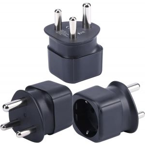 JGD-Adaptateur de Prise Europe vers Afrique du Sud/Swaziland, Prise Europ&eacute;enne/Allemande/Fran&ccedil;aise Schuko Type C/E/F Adapt&eacute;e au Convertisseur de Prise de Voyage Afrique du Sud/Swaziland (3 pi&egrave;ces) - Neuf