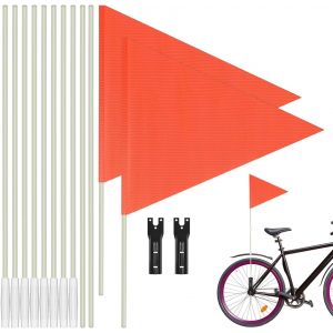 2 Pcs Drapeau De V&eacute;lo Pour Enfants 200cm V&eacute;lo Fanion Enfants V&eacute;lo Fanion R&eacute;glable Drapeau S&eacute;curit&eacute; Haute Visibilit&eacute; Pour V&eacute;lo Roug Drapeau De V&eacute;lo Pour Gar&ccedil;ons Filles Drapeau V&eacute;lo - Neuf
