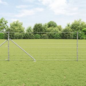 Clôture De Champ Vidaxl 1x100 M En Acier Galvanisé, Panneaux De Clôture Vidaxl Avec Piquet 13 Pcs Ø32 Mm 120 Cm En Acier Galvanisé - Neuf