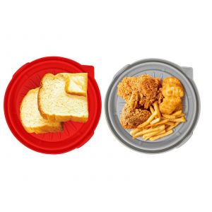 Lot De 2 Plaques De Cuisson En Silicone Pour Friteuse &Agrave; Air Chaud, Grises Et Rouges. - Neuf