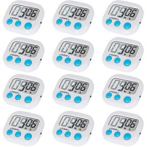 Pack De 12 Minuterie De Cuisine Num&eacute;rique Avec Interrupteur Marche/Arr&ecirc;t,Alarme Forte - Neuf