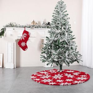 Jupe de sapin de No&euml;l 122 cm, grande housse de pied de sapin avec chaussette de No&euml;l, tapis de pied de sapin pour d&eacute;coration de sapin de No&euml;l &agrave; la maison et pour les f&ecirc;tes. - Neuf