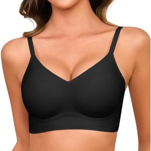 Kgabery-Soutien Gorge Sans Armature Femme Push Up Bralette Col En V Brassière Avec Coussinets Brassiere Sans Coutures Confort Classiques - Neuf