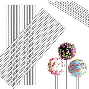 200 Pcs Bâtonnets De Sucette En Acrylique Tige D'agitation Réutilisables Diy Batons De Gateau - Amoune - Blanc - Neuf