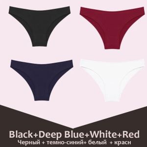 Culottes En Coton Sans Couture Pour Femmes,Culottes Intimes,Sous-V&ecirc;tements Respirants Solides,Taille Basse,Lingerie Confortable Pour Femmes,Ensemble De 4 Pi&egrave;ces.Set13.L - Neuf