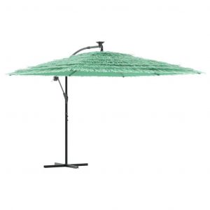 Parasol De Jardin Avec M&acirc;t En Acier 290 X 290 X 238 Cm Protection Solaire Et Pluie Modernisme En Polyester Vert Helloshop26 02_0056383 - Neuf