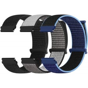 Kal-Lot De 3 Bracelets En Nylon - 18 Mm, 20 Mm, 22 Mm - Fermeture Rapide - Sport Loop - Réglable Et Respirant - Pour Homme Et Femme - Neuf