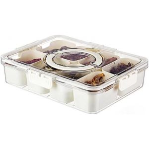 Coffret D'assaisonnement 4/8 Compartiments, Boîte D'assaisonnement Transparente, Ensemble De Pots À Épices Pour Le Rangement De La Cuisine, Sel, Sucre, Paprika, Poivre, Condiments - Neuf