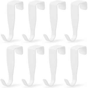 Tianyi-8 Pcs Crochet En Porte, Crochets En Forme De S, Acier Inox Patere Crochets De Porte, Patère Salle De Bains Serviette Pour Porte Standart, Tiroir, Placard Armoire, Cuisine - Neuf