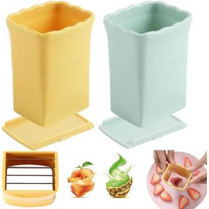 2 Pieces Cup Slicer,2024 New Fruit Slicer,Egg Slicer Slicer Cutter Cutter Kitchen Gadget For Cutting Eggs,Bananas etc. - Neuf