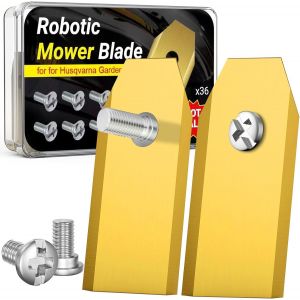 SUBZONAL-36 Pi&egrave;ces Lame Robot Tondeuse, Couteaux Robot Tondeuse avec 36 Vis, Lames de Rechange en Acier Inoxydable Compatible avec Husqvarna, Gardena, Yard Force, Ferrex et McChulloch - Neuf