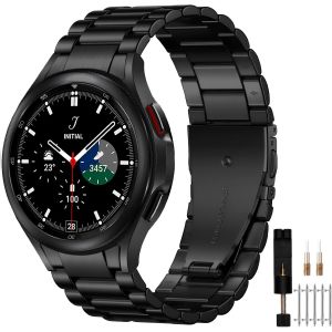 Stainless Steel Strap Compatible With Samsung Galaxy Watch 6 Classic 47mm 43mm/7 6 5 4 44mm 40mm, No Gap Metal For Galaxy 5 Pro 45mm/4 Classic 46mm 42mm - Neuf