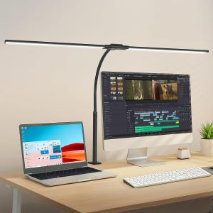 Nouvelhorizonstore-Lampe De Bureau Led 85,5 Cm Double T&iquest;&ordm;te &iquest;C 24w Puissante, Commande Tactile, Intensit&iquest;&iquest; Variable, 5 Temp&iquest;&iquest;Ratures Couleur, Minuterie & M&iquest;&iquest;Moire, Lumi&iquest;&iquest;Re Jour Anti-Fatigue Pour &iquest;&iquest;Cran Et - Neuf