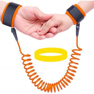 1.5 M Harnais Enfant Anti Perdu Poignet Ceinture Bracelet De Securite Pour Enfant Silicone Fluorescent Bracelet Bracelet Anti-Perte Anti-Perdu Poignet Pour Enfant Cble De S&iquest;&iquest;Curit&iquest;&iquest; Elastique Orange - Neuf