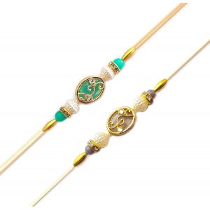 Kal-Designer Rakhi For Brother 2 Pc Exclusive Rakhee Bracelet Pour Bhai Happy Raksha Bandhan Premium Quality Made Love From Sister (Hkr2-10) - Neuf