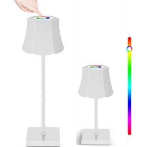 Kal-Lampe De Table Rechargeable Sans Fil Rgbw À Intensité Variable Avec Contrôle Tactile, Lampes De Table À Piles 2000 Mah, Lampe De Chevet Portable Usb Pour Intérieur Ou Extérieur, Restaurant, Buffe - Neuf