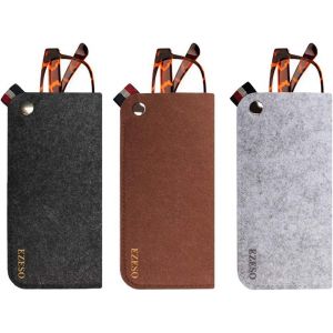 Kathlelxh-3 Paquet Housse De Feutre De Lunettes Lunettes De Soleil Sac De Rangement En Feutre[H957] - Neuf
