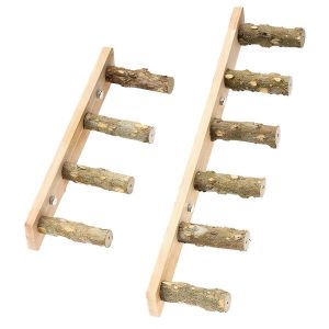 2pcs 4/6 &Eacute;tapes &Eacute;chelle En Bois Animal De Compagnie Interactif Oiseau Perroquet &Eacute;chelle De Jouet Pour Hamster Cage Broyage B&acirc;ton Cl - Neuf