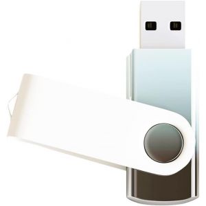 jum-Lot De 1 Clé Usb 2.0 De 2 Go-Couleur Dégradée-Design Pivotant-Pour Stockage De Données-Noir/Argenté - Neuf