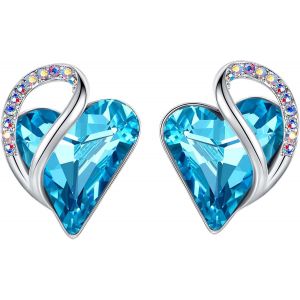 Infini Amour C?Ur Boucles D'oreilles Femme Argent, Boucle D'oreille Femme Avec Cristaux De Gu&eacute;rison, Sans Allergie Bijoux Femme Avec Coffret Cadeau - Neuf