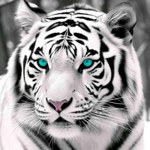 Ayuhr-5d Diamond Painting Diy Kits Tigre Blanc Aux Yeux Bleus, Animal Broderie Diamant Kits De Broderie Au Point De Croix Strass Rond Résine Peinture Décor À La Maison 30x30 Cm - Neuf