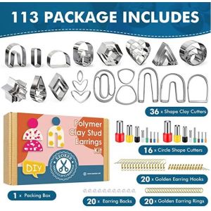 Ensemble De 113 Argile De Polymère Emporte-Pièces Pour Faire Des Boucles D'oreilles À Crochet Arrière De Boucle D'oreille De Cartes - Neuf