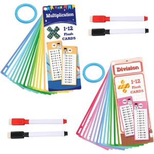 2 Ensembles 1 x 1 Cartes d'apprentissage Apprendre Les Tables de Multiplication Table de Multiplication Double Face avec Stylo Effaçable et Anneau Jeu d'apprentissage pour Apprendre à calculer - Neuf