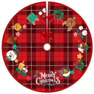 Jupe de sapin de No&euml;l, couverture de sapin de No&euml;l 90 cm, couverture de sapin de No&euml;l ronde, jupe de sapin de No&euml;l rouge, couverture de sapin de No&euml;l, jupe de sapin classique - Neuf