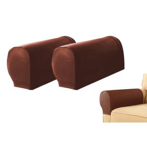 Housses De Protection Imperm&eacute;ables Et Extensibles Pour Accoudoirs De Canap&eacute;, Amovibles Et R&eacute;sistantes Aux Intemp&eacute;ries - Marron - Neuf