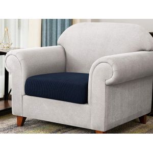 Housses De Coussin Extensibles Bleu Marine Pour Canap&eacute; - Lot De 4 - Neuf