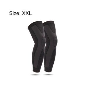 Genouillère De Compression Extra Longue Pour Le Sport ¿ Soulagement De La Douleur Et Soutien Pour Le Basket-Ball, Le Football, La Course À Pied Et Plus Encore ¿ Taille Xl, Noire - Neuf