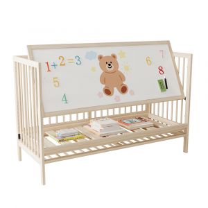 Lit Bébé Bois Transformable (Lit D'appoint/Bureau) Réglable - Épicéa 140x60x90cm - Neuf