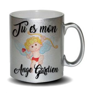 Mug M&eacute;talis&eacute; Tu Es Mon Ange Gardien Cadeau F&ecirc;te Des M&egrave;res, F&ecirc;te Des P&egrave;res Ou Toutes Autres Occasions. Tasse Cadeau, Bol Cadeau, Tasse Paillet&eacute;e,Humoristique - Neuf