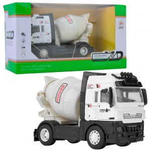 Jouet de voiture d'ingenierie en alliage pour enfants, modele de camion malaxeur a retrofriction (blanc) - Neuf