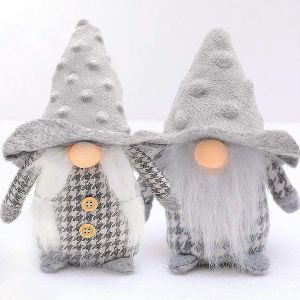 Ventes Promotionnelles 2pcs Noël Gnomes Décoration Fait À La Main Père Noël Scandinave Gnome Tomte Poupée En Peluche Maison Ornements Table Père Noël Figurines Noël - Neuf