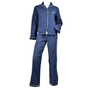 Pyjama Femme Minnie En Coton -Chaleur,Douceur Et Confort- Mickey Hs3563 Marine Boutonn&eacute; - Neuf