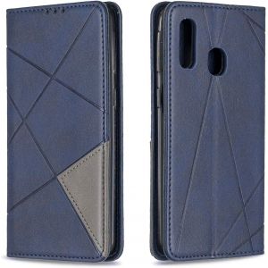 SJZG-Coque Pour Samsung Galaxy A40, Housse Portefeuille En Cuir Etui De Protection Avec Slim Tpu Silicone Bumper Antichoc Magn&eacute;tique Flip Case, Porte Cartes Avec Fonction Support Cover (Bleu) - Neuf