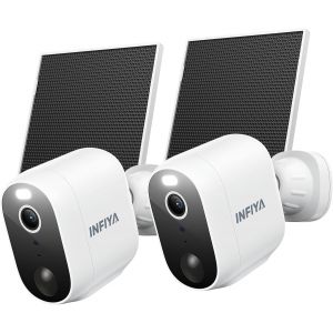 JEXNOVASHOP-2K Camera Surveillance WiFi Exterieure sans Fil - Camera Exterieur sans Fil Solaire, Alerte Instantan&eacute;e PIR, Vision Nocturne Couleur, D&eacute;tection Humaine, 2.4GHz WiFi, &Eacute;tanche IP65 (Lot de - Neuf