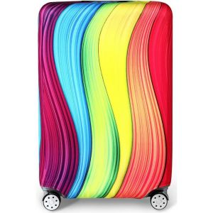 KALANKA-Store Housse de Valise 18-32 Pouces Fibre de Charbon de Bambou Luggage Cover en Polyester Clear Voyage Luggage Trolley Case Cover Protector - Neuf