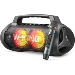lbgwp60-D10 Enceinte Karaoké Puissante Avec Micro, Bluetooth 70W (120W ), Étanche Ipx6, 42 Heures De Lecture, Powerbank, Grosse Speaker Lumineuse Aux/Tf - Neuf