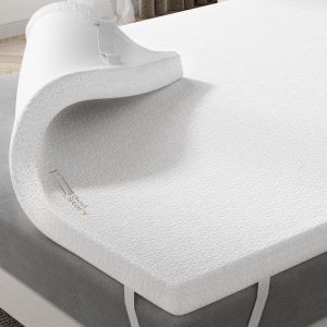 lbgwp60-Surmatelas En Mousse À Mémoire De Forme Amovible Et Lavable 6 Cm 135 X 190 Cm - Neuf