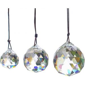 30/40/50mm facettes boule de cristal Suncatcher lustre en verre prismes suspendus lampe pendentifs gou - Neuf