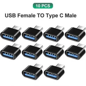 Connecteur de données femelle pour MacPlePro iPad Mini 6/Pro MacPleAir Type C revieAdaptateur USB 3.0 USB-C 3.1 mâle OTG A--10PCS Black - Neuf