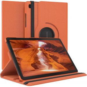 TIANYI-- &Eacute;tui pour Tablette Samsung Galaxy Tab A7 Housse de Protection Smart Cover Support Rotatif Pochette Pliante 360&deg; pivotante avec Fonction Stand Cuir synth&eacute;tique Orange - Neuf
