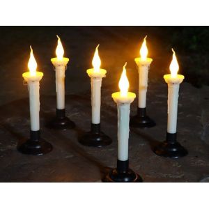 Bougies solaires coniques - Lot de 8, bougeoirs vacillants rechargeables pour l'ext&eacute;rieur et l'int&eacute;rieur - Neuf