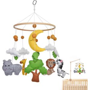 Yemaesre-Mobile Lit Bébé Bois, Forêt Mobile Bébé, Mobile Berceau Bébé Jouet, Cadeau Pour Fille Et Garçon Baptême Anniversaire - Neuf