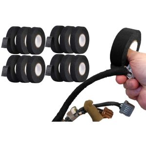 12 rouleaux de ruban isolant pour faisceaux de c&acirc;bles automobiles, 19 mm x 15 m, haute r&eacute;sistance &agrave; la temp&eacute;rature - Neuf