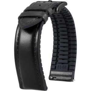 Eryi-Bracelet Montre En Cuir 22mm 21mm 20mm 19mm 18mm 16mm 14mm Cuir Ciré À L'huile Et Silicone Hybrid Bracelets De Montre À Dégagement Rapide Pour Homme Femme 6 Couleurs - Neuf