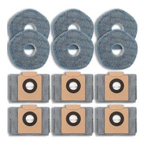 Paquet de 12 sacs à poussière et tampons de vadrouille de rechange pour Eufy X10 Pro Omni - Neuf